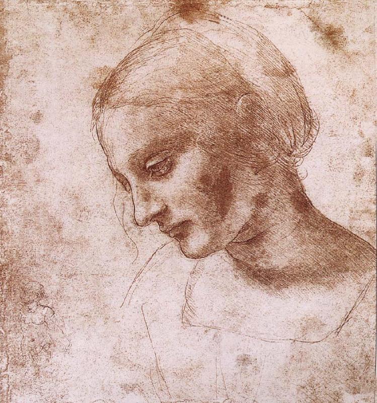 LEONARDO da Vinci Study fur a women head Germany oil painting art